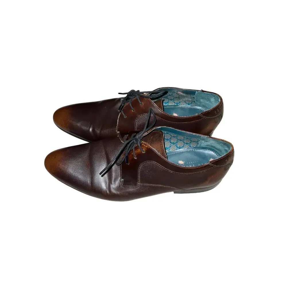Ted Baker Brown Leather Almond Toe Dress Shoes Size 11.5 Ted Baker Almond Toe Shoes for Men | Mercari main image 2